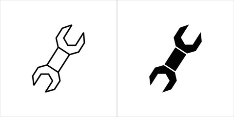 Illustration of a wrench, a tool used for gripping and turning objects, such as nuts