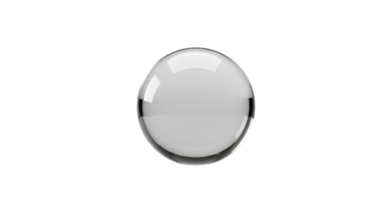 Glossy White Sphere With Chrome Rim Isolated On Black Background
