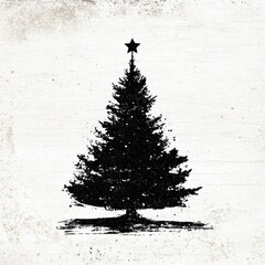 Rustic Christmas tree silhouette art.
