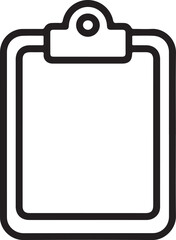 Simple outline icon of a clipboard for notes and documents