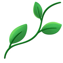 Obraz premium Green Leaf Isolated Decoration Illustration Art
