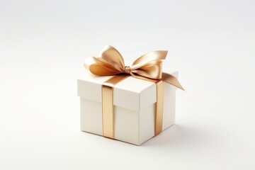 Fototapeta premium Gift box white background celebration anniversary.