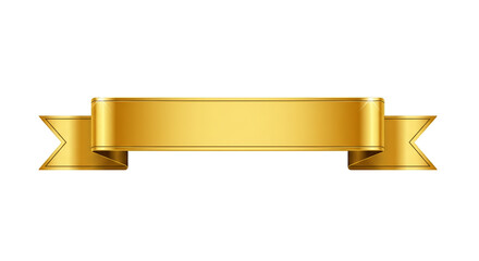 Golden Ribbon Banner Isolated Transparent Background Luxury Award