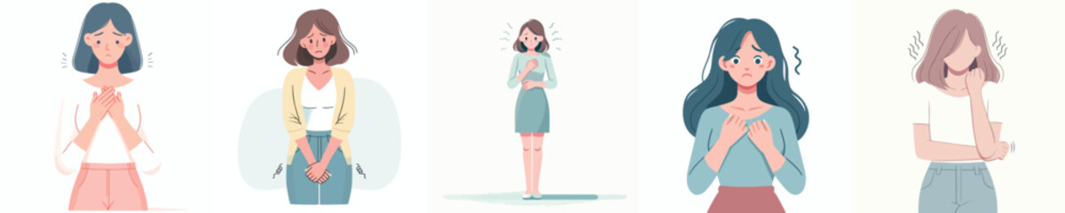 vector full body of a man with a nervous shaking gesture