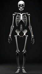 Anatomical depiction of a complete human skeletal structure