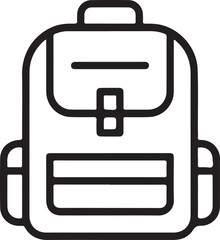 Simple outline icon of a classic backpack for travel and school