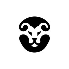 Abstract Lion Head Logo Vector Icon Design