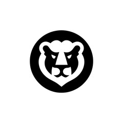 Majestic Lion Head Crest in Circular Emblem Design