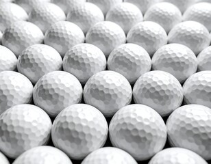 Close-up, organized grid pattern of many white dimpled spheres