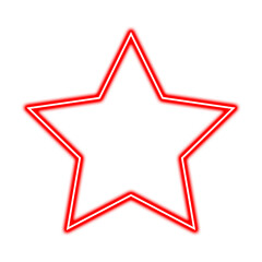 Glowing red star shape isolated on transparent background, perfect for graphic design, png