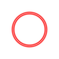 Glowing red circle isolated on transparent background, a simple and modern design element, png
