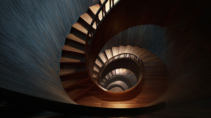 A mesmerizing spiral staircase design, with a captivating architectural structure