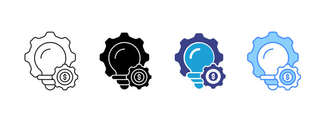 Innovation icon set multiple style collection