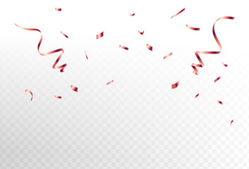 Elegant Rose Gold Confetti Falling Festive Celebration and Party Decoration on Transparent Background