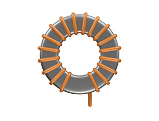 ferrite core inductor icon 3d illustration render