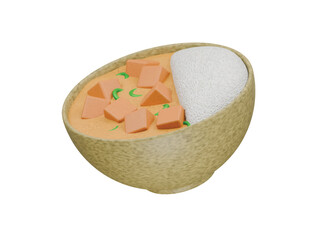 chicken tikka masala  icon 3d illustration render