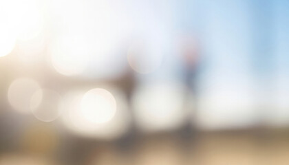 A bright abstract scene with gentle circular light patterns against a soft blue sky, blending airy tones and smooth gradients that evoke a peaceful and open visual feeling.