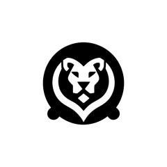 Geometric Lion Head Logo in Bold Vector Design