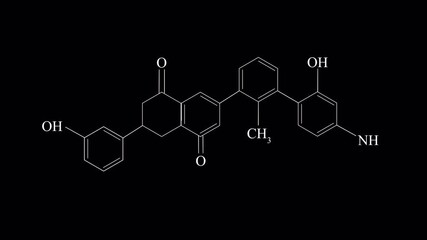 Detailed Chemical Structure of a Complex Organic Molecule with Functional Groups