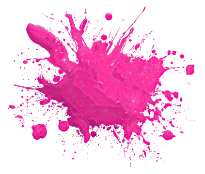 Splattered hot pink paint blob on black