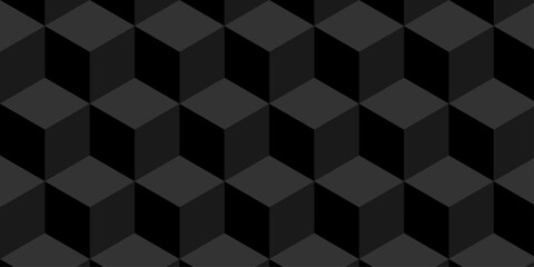 Obraz premium Abstract black cube grid polygon decoration block hexagon geometric texture background. block construction surface cubic wall square creative business texture backgroud. 