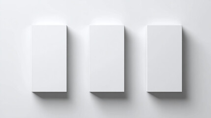 Three blank book covers arranged neatly, ready for design or presentation. A minimalist composition focusing on texture and form. 