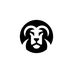 Striking Lion Head Icon Vector Illustration
