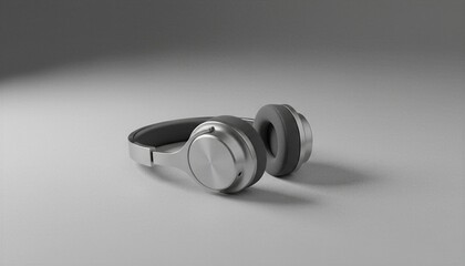 Modern Gray Headphones on White Background - Product Shot
