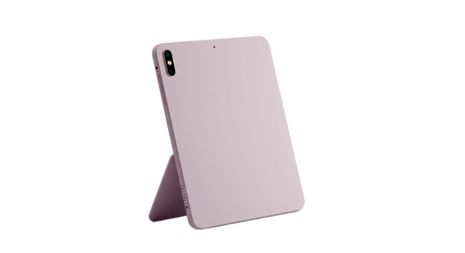 Isolated Pink Tablet Device with Kickstand for Digital Use