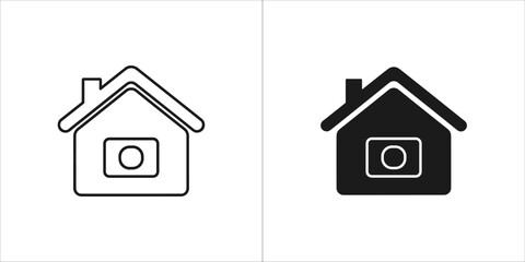 House line and glyph icon home symbol, vector illustration, real estate
