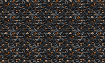 Dark wood and stone geometric mosaic pattern abstract