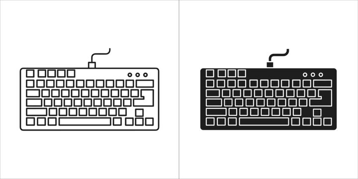 Keyboard vector icon in flat style, computer keyboard sign illustration
