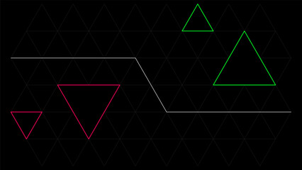 Geometric Red and Green Triangle Abstract Vector Wallpaper Design