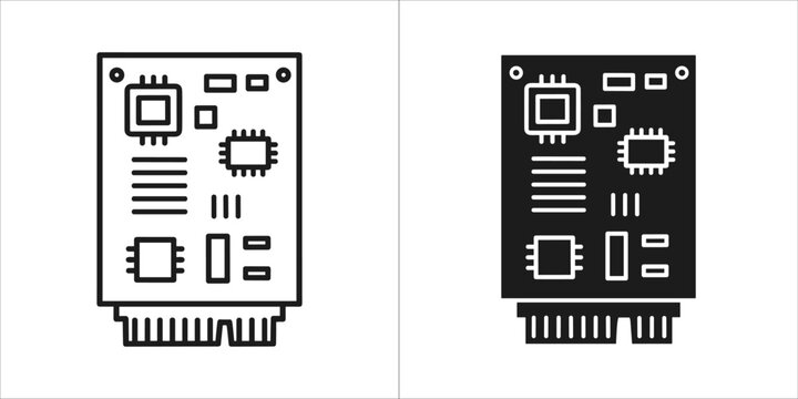 Motherboard icon circuit board vector illustration for computer technology