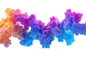 Colorful molecular structure abstract isolated on a transparent background