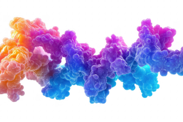 Colorful molecular structure abstract isolated on a transparent background
