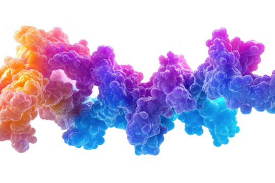 Colorful molecular structure abstract isolated on a transparent background