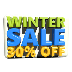 Winter sale 30 percent off discount promotion
