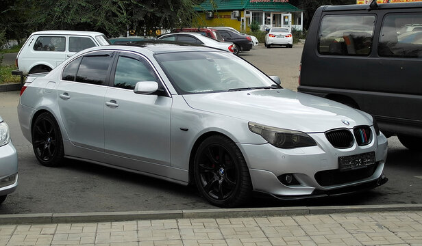 Kazakhstan, Ust-Kamenogorsk, september 9, 2021: BMW E60 5-Series. Old BMW