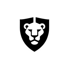 Brave Lion Crest Emblem in Geometric Style © Mamun360