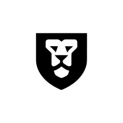 Bold Lion Head Emblem in Black and White