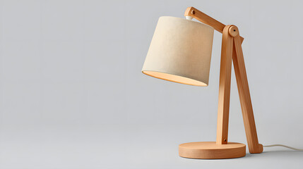 a stylish modern wooden desk lamp illuminating the room 