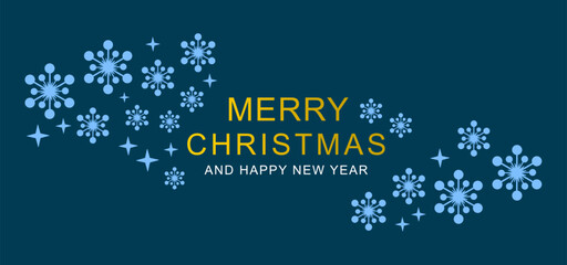 Merry Christmas and Happy New Year Background with Snowflakes – Elegant Winter Holiday Illustration