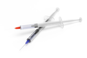 Fototapeta premium 3D Rendering of Medical Syringes with Needles Illustration