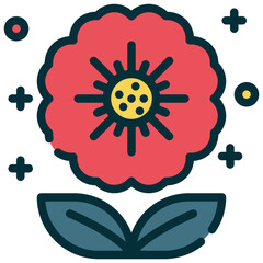 bloom blossom flora floral flower plant growth filled outline icon