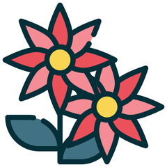 flora bloom flower blossom plant filled outline icon