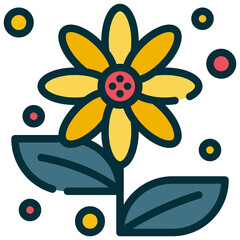 flora flower bloom blossom nature plant filled outline icon