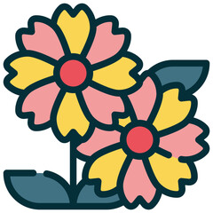 flower nature floral flora filled outline icon