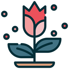 flower floral tulip bloom plant filled outline icon
