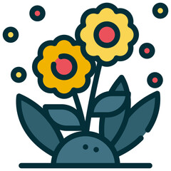 nature flower plant growth bloom blossom filled outline icon